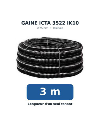 Gaine ICTA 3522 IK10 Ø75 - Longueur 3 m - Brico Elect