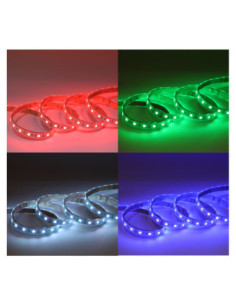 Miidex 100432 - BANDEAU RGB 5M 60LED ET 9W/M IP67 24V TUBE SILICONE