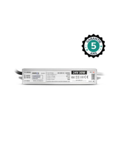 Miidex 100466 - ALIM 24V DC LUMINEUX 30W IP67 5ANS