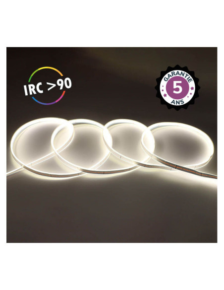 Miidex 100520 - BANDEAU COB 4000K 5M 320LED/M ET 9W/M IP65 24V 5ANS