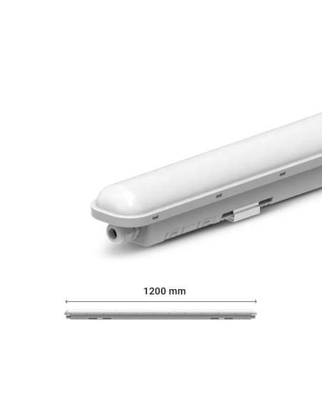 Miidex 101058 - TARN ETANCHE LED INT 1200MM 40W 4000K IP65 IK08 TRA 3A