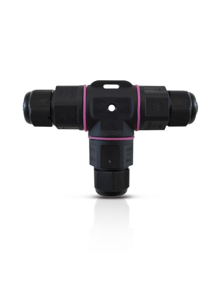 Miidex 7211 - CONNECT ETANCHE FORME T IP68 250V NOIR 3 FILS