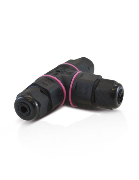 Miidex 7211 - CONNECT ETANCHE FORME T IP68 250V NOIR 3 FILS