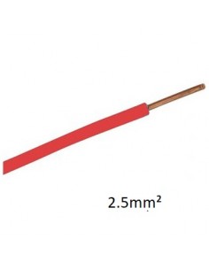 Fil HO7V-U Rigide 2,5 mm2 rouge 100 mètres