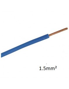 Fil HO7V-U Rigide 1,5 mm2 bleu 100 mètres