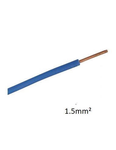 Fil HO7V-U Rigide 1,5 mm2 bleu 100 mètres