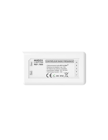 Miidex 7655 - CONTROLEUR RADIO FREQUENCE 4 ZONES RGB + BLC 12-24V DC