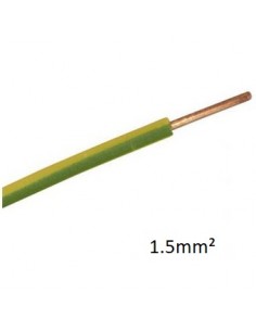 Fil HO7V-U Rigide 1,5 mm2 vert jaune 100 mètres