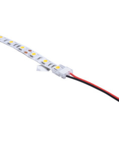 Connecteur rapide CONNECT SLIM 2 pôles bandeau LED 8mm vers câble 12/24V IP20 - Europole 42193