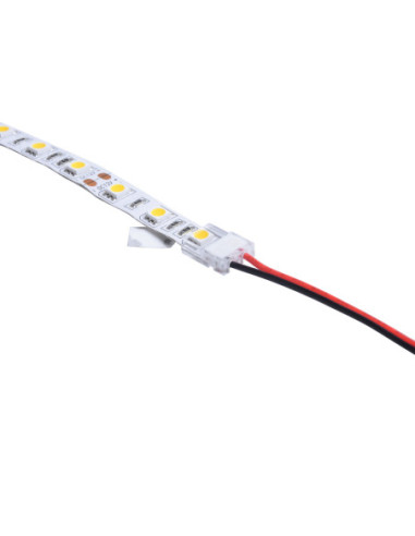 Connecteur rapide CONNECT SLIM 2 pôles bandeau LED 8mm vers câble 12/24V IP20 - Europole 42193