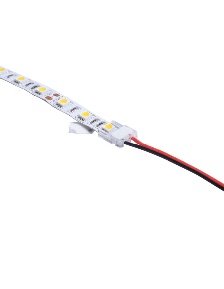 Connecteur rapide CONNECT SLIM 2 pôles bandeau LED 8mm vers câble 12/24V IP20 - Europole 42193