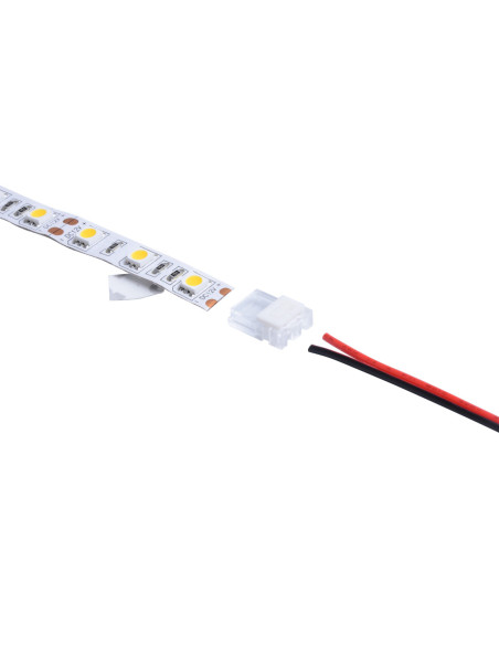Connecteur rapide CONNECT SLIM 2 pôles bandeau LED 8mm vers câble 12/24V IP20 - Europole 42193