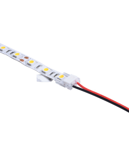 Connecteur rapide CONNECT SLIM 2 pôles bandeau LED 8mm vers câble 12/24V IP20 - Europole 42193