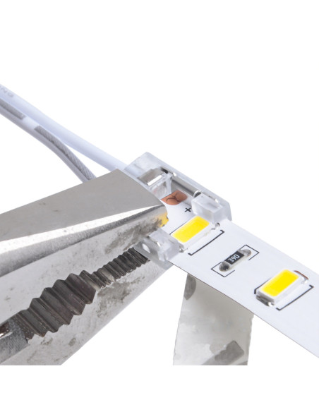 Connecteur rapide CONNECT SLIM 2 pôles bandeau LED 10mm vers câble 12/24V IP20 - Europole 42195