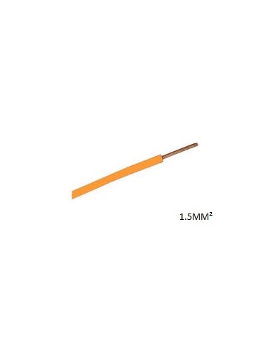 Fil HO7V-U Rigide - orange 1,5 mm2. Bobine de 100 mètres.