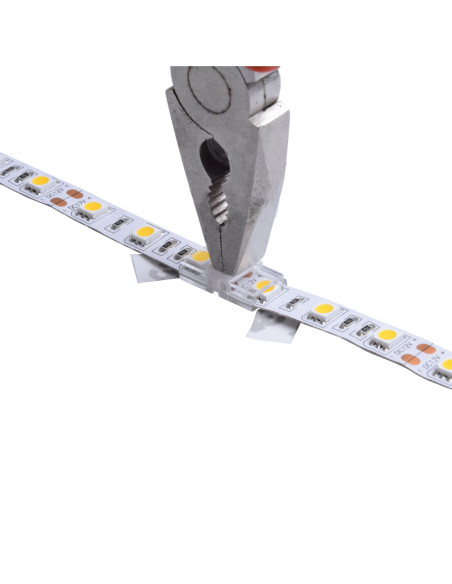 Connecteur rapide CONNECT SLIM 2 pôles bandeau LED 8mm vers bandeau 12/24V IP20 - Europole 42192