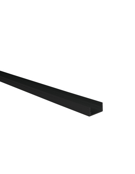 Pack 4 profilés aluminium noir 2,6m SLIDE EVO pour bandeau LED avec diffuseurs, clips et embouts - Europole 87715N