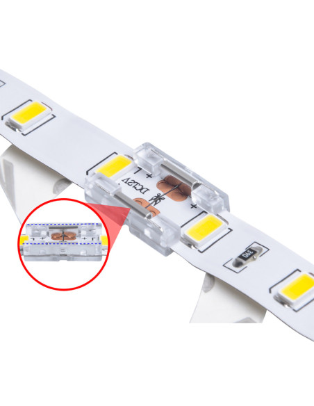 Connecteur rapide CONNECT SLIM 2 pôles bandeau LED 10mm vers bandeau 12/24V IP20 - Europole 42194