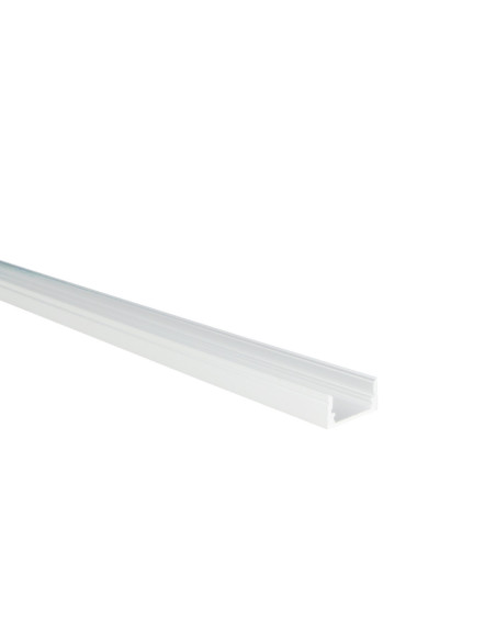 Pack 4 profilés aluminium blanc 2,6m SLIDE EVO pour bandeau LED avec diffuseurs, clips et embouts - Europole 87715B