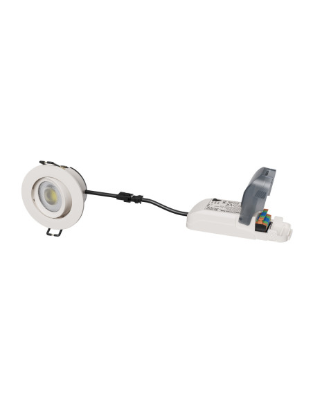 Lot de 10 spots LED encastrables CELLA SWITCH 5,5W CCT 2700/3000/4000K orientables blanc mat IP65 - Europole 59126