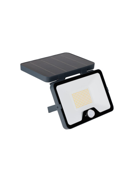 Projecteur solaire LED ELIOS SOLAR 8,5W 1200lm 3000K à détection avec télécommande gris anthracite IP65 - Europole 67010