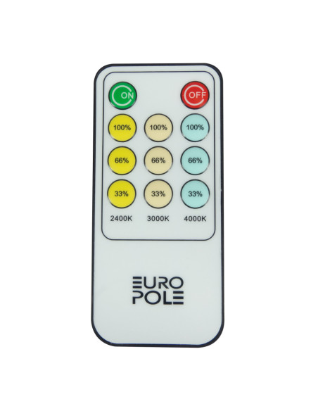 Projecteur LED ELIOS 9IN1 9W 1000lm CCT 2400/3000/4000K dimmable télécommande gris anthracite IP65 - Europole 66010