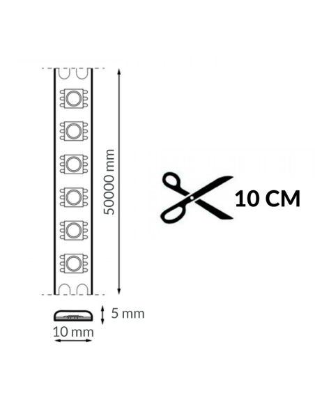 Ruban LED 230V COB 10W/m 4000K IP65 bobine 50 m - Ledme LM2662 | Brico Elect