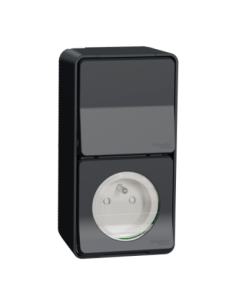 Schneider MUR36025 Mureva Styl prise + va-et-vient saillie gris