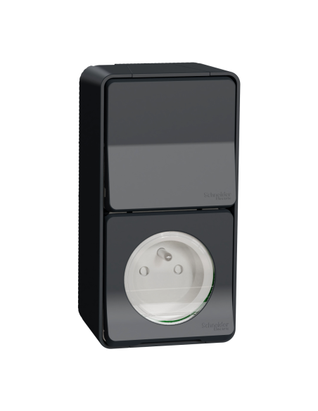 Schneider MUR36025 Mureva Styl prise + va-et-vient saillie gris