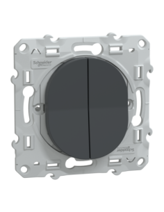 Schneider S340214 Ovalis double va-et-vient anthracite
