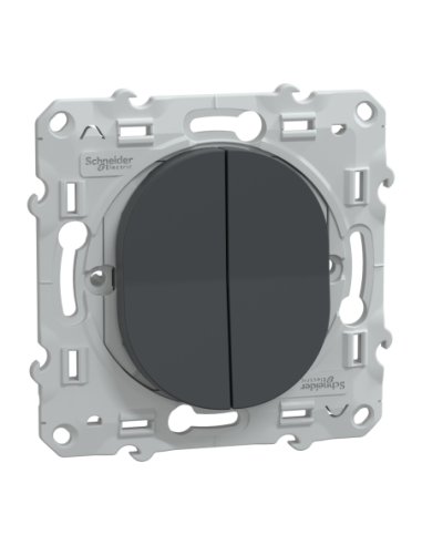 Schneider S340214 Ovalis double va-et-vient anthracite