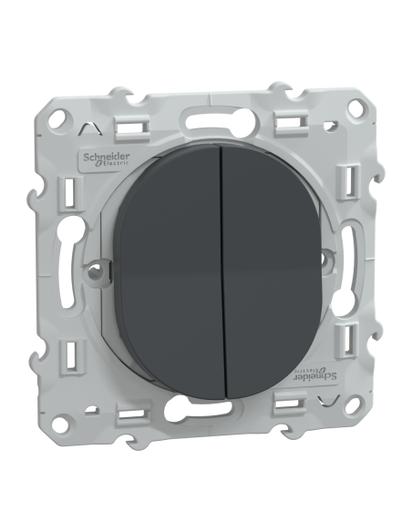 Schneider S340214 Ovalis double va-et-vient anthracite