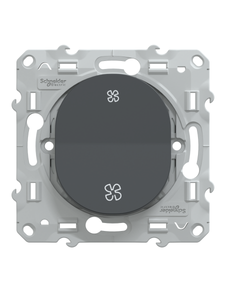 Poussoir VMC sans arrêt Ovalis anthracite Schneider S340236
