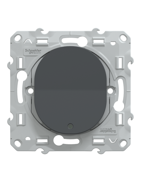 Poussoir lumineux LED bleu Ovalis anthracite Schneider S340276