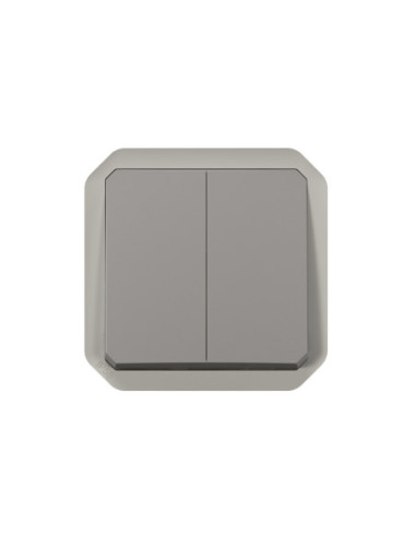 Legrand 069525L Commande double Plexo composable gris IP55