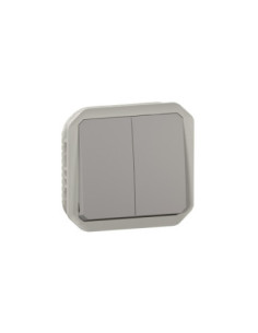 Legrand 069525L Commande double Plexo composable gris IP55 2