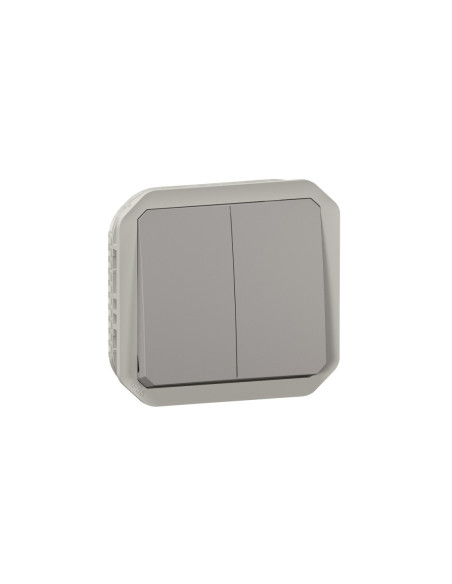 Legrand 069525L Commande double Plexo composable gris IP55