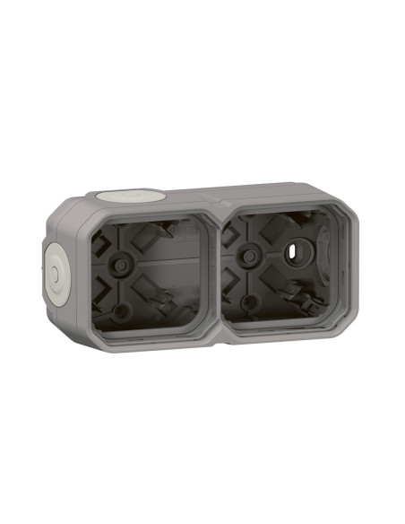 Boîtier saillie Plexo 2 postes IP55 gris - Legrand 069672L