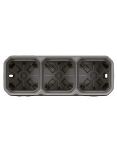 Boîtier saillie Plexo 3 postes IP55 gris - Legrand 069680L