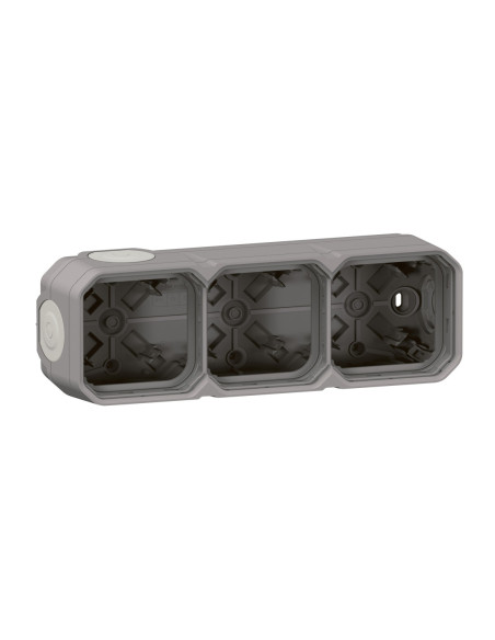 Boîtier saillie Plexo 3 postes IP55 gris - Legrand 069680L