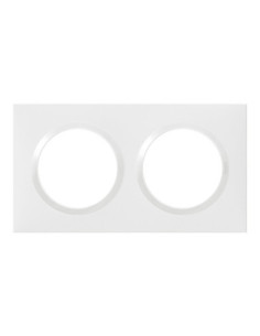 Plaque carrée dooxie 2 postes finition blanc prix choc
