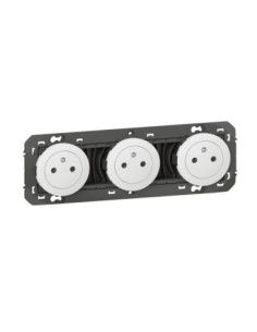Triple prise 2P+T Legrand Dooxie 600333 blanc 16 A