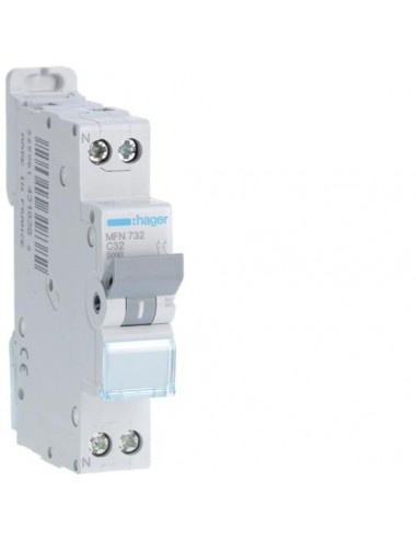 Disjoncteur Hager MFN725 1P+N 25A courbe C 3kA à vis