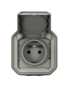 Legrand 069731L – Prise étanche Plexo 2P+T 16A saillie gris