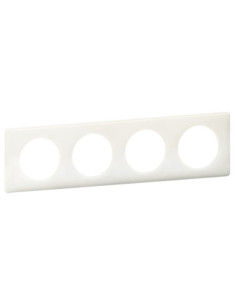 Legrand 066634 – Plaque Céliane Laqué 4 postes blanc