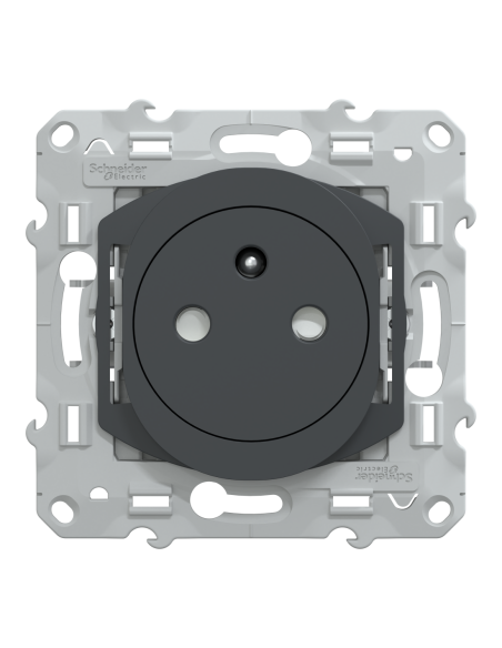 Prise 2P+T 16A griffes Ovalis anthracite Schneider S340052C