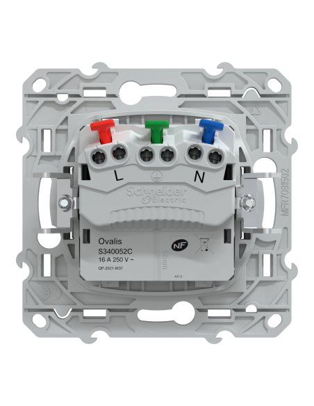 Prise 2P+T 16A griffes Ovalis anthracite Schneider S340052C