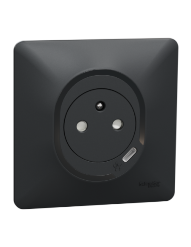 Schneider S340089 Ovalis prise 2P+T USB-C anthracite