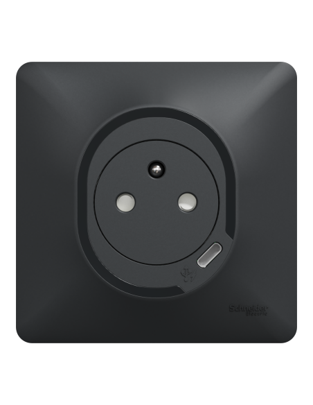 Prise 2P+T + USB-C 10,5W Ovalis anthracite Schneider S340089