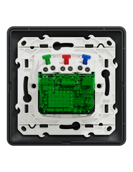 Prise 2P+T + USB-C 10,5W Ovalis anthracite Schneider S340089
